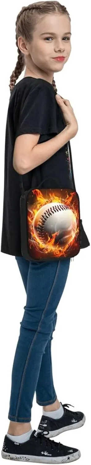 Lunch Box Baseball Lunch Bag Women Men Lunch Tote Bag Portable With Adjustable Shoulder Strap Reusable Insulated Cooler for Work Offices Camping Picnic Beach Hiking