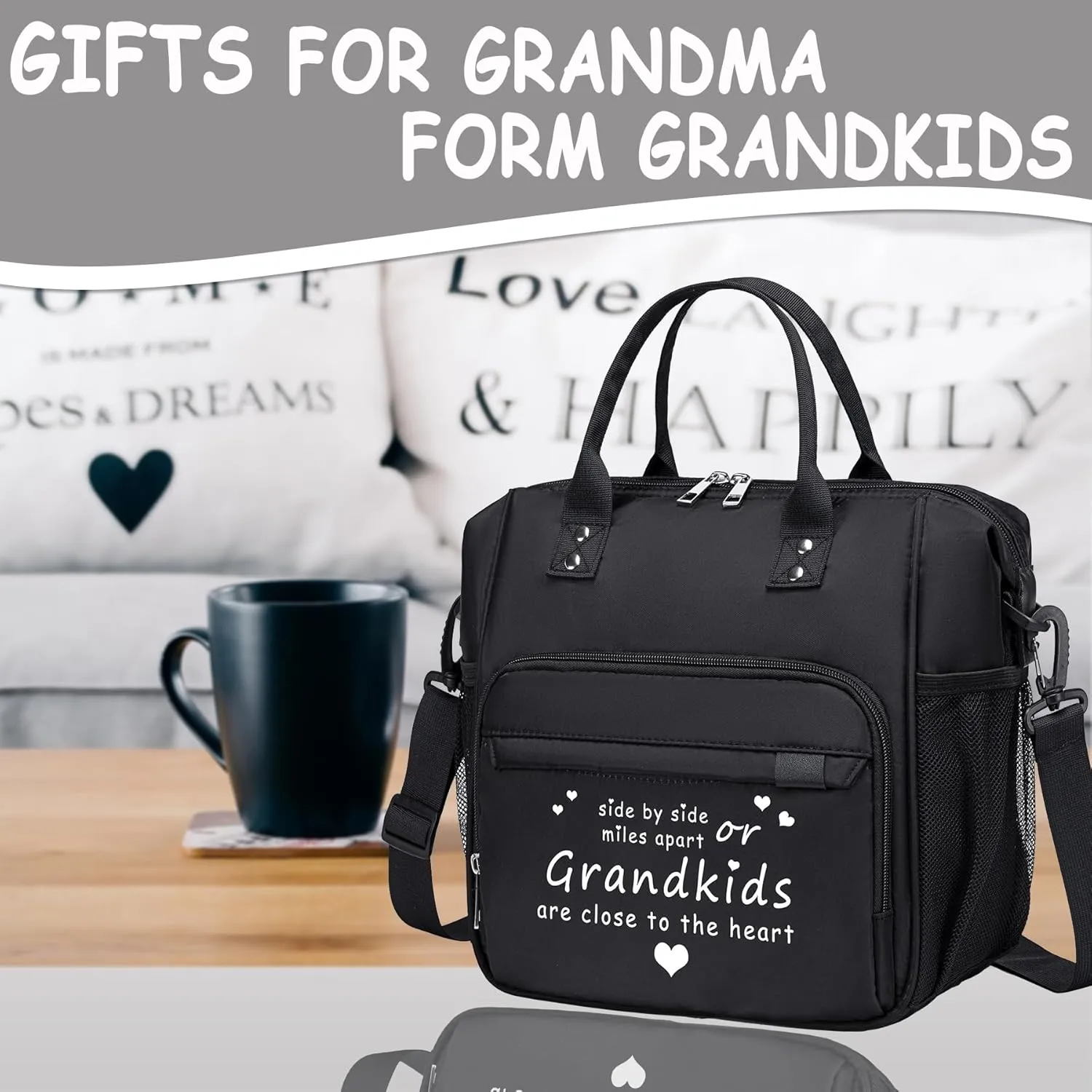 Lunch Box for Grandma Great Grandma Gifts Women Lunch Bag for Grandmother from Granddaughter, Grandson, Grandkids Christmas gifts for Nana GiGi New Grandmas Grandparents, Best Birthday Presents