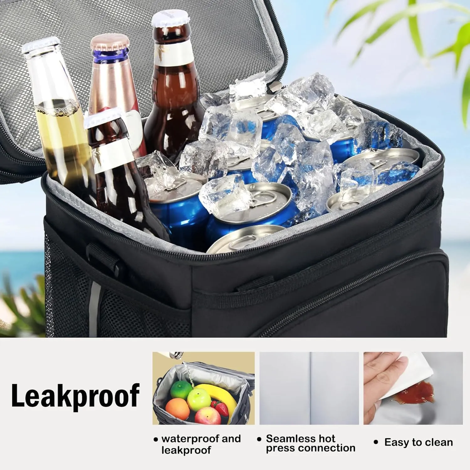 Lunch Box for Men/Women,Large Double-Layer Insulated Expandable Reusable Leakproof Cooler Bags for Adults,Lunch Bag with Adjustable Shoulder Strap for Office Travel Picnic（Earth-Yellow）