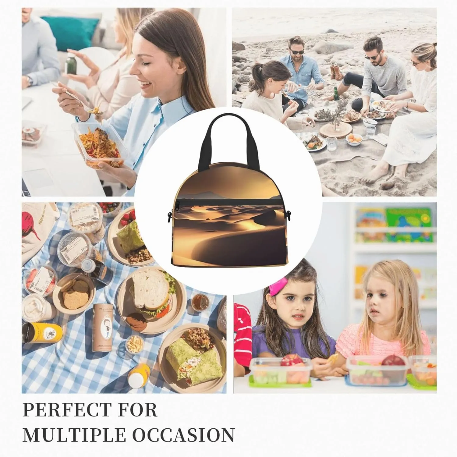 Lunch box for Women Insulated Lunch bag Sahara Desert Lunchbox for Work Picnic Portable Lunch tote