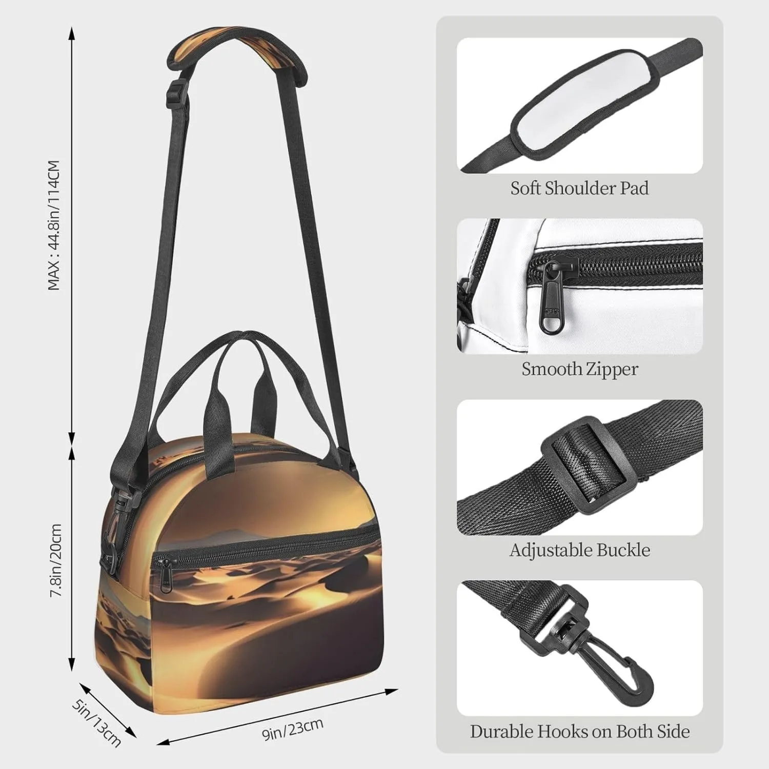 Lunch box for Women Insulated Lunch bag Sahara Desert Lunchbox for Work Picnic Portable Lunch tote