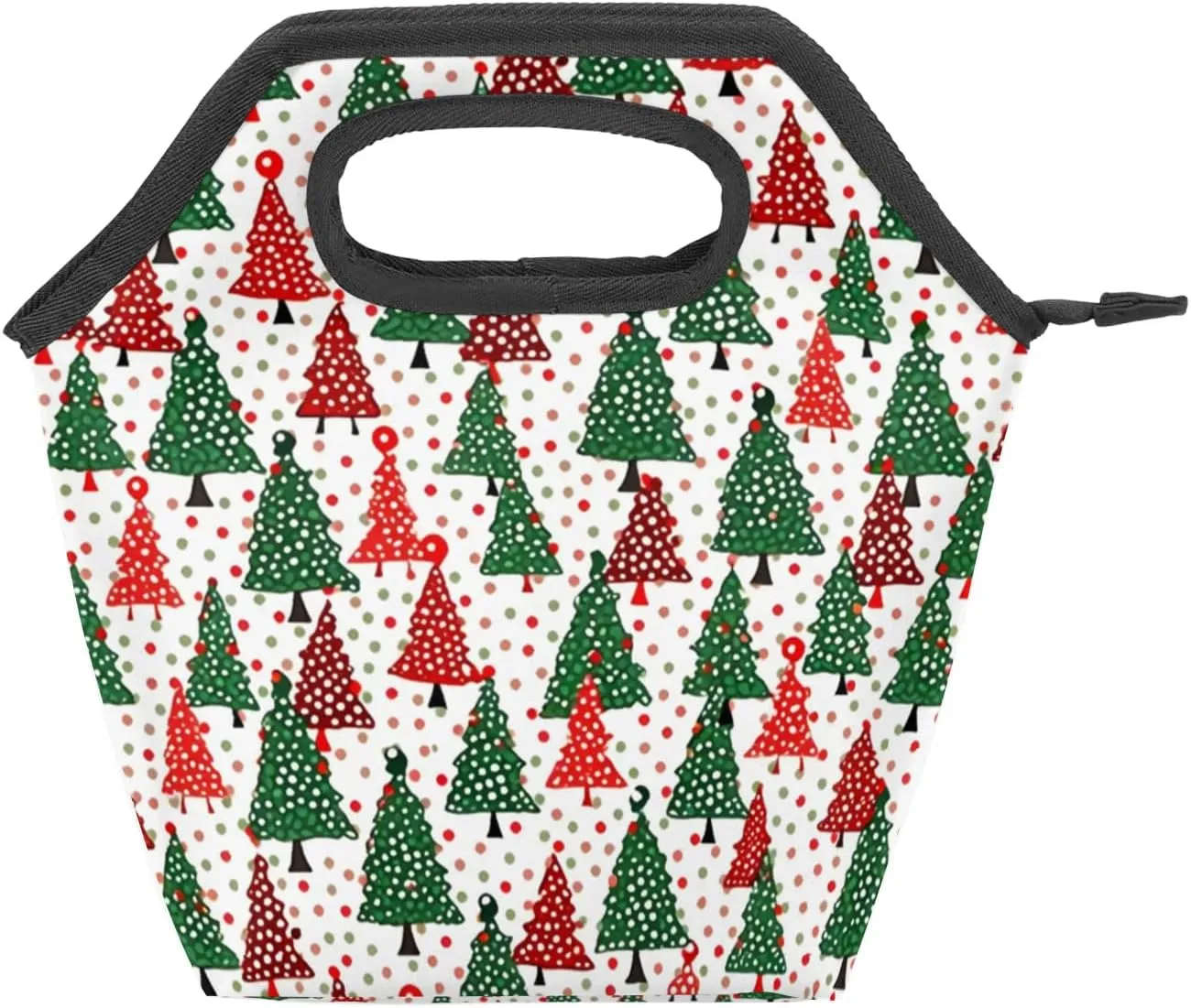 Lunch Box for Women Men, Evergreen Christmas Tree Insulated Lunch Bags Cooler Thermal Meal Tote Bags With Zipper for Outdoor Picnic Work Travel Beach