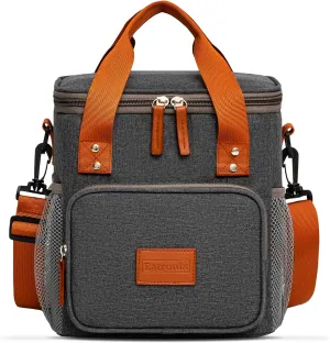 Lunch Box Insulated Lunch Bag for Men, Women – Waterproof Reusable Cooler Bag with Adjustable Shoulder Strap for Men Women Kids – Ideal for Office Work School Picnic (Grey)