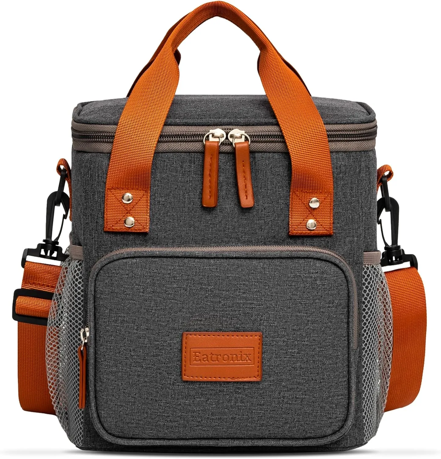 Lunch Box Insulated Lunch Bag for Men, Women – Waterproof Reusable Cooler Bag with Adjustable Shoulder Strap for Men Women Kids – Ideal for Office Work School Picnic (Grey)