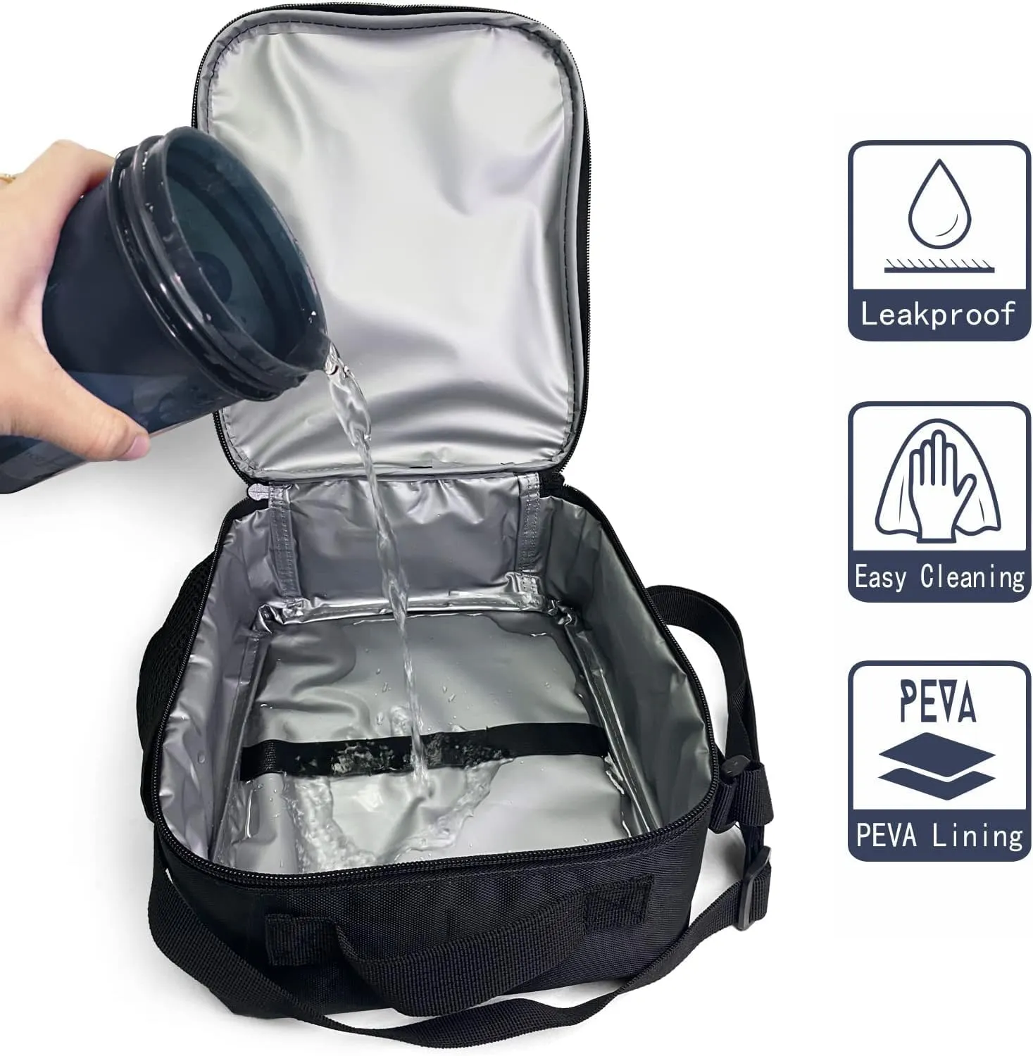 Lunch Box Insulated Lunch Bag, Reusable Portable Bento Lunchbox With Shoulder Strap, Cat Lunch Bag, Funny Cute Cooler Thermal Meal Lunch Tote Bag