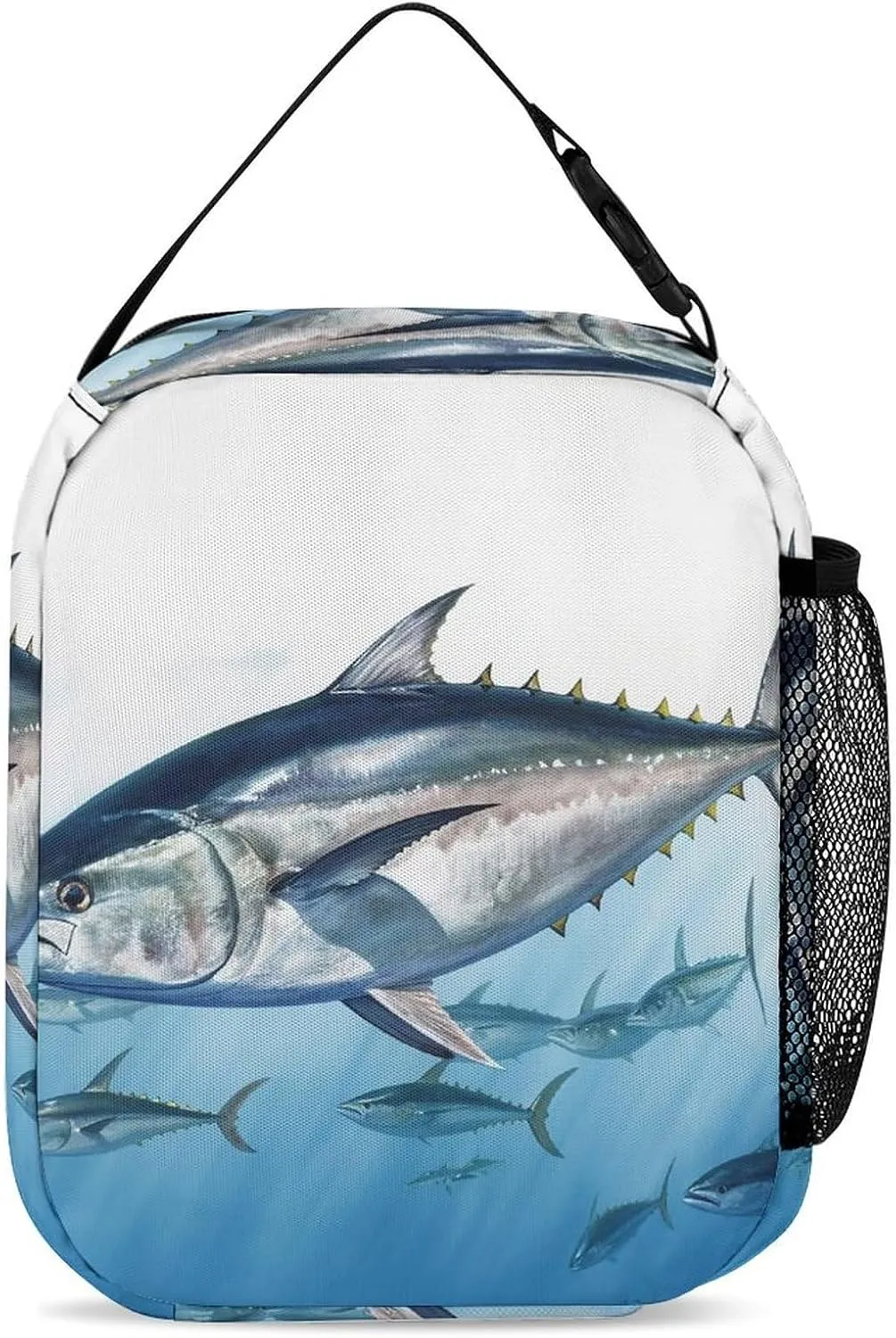 Lunch Box Lunch Bag for Women Adults Men，Reusable Cute Lunch Pail Bag - Leakproof Bluefin Tuna Thunnus Printed Lunch Tote Bags for Work, Travel, Outdoor