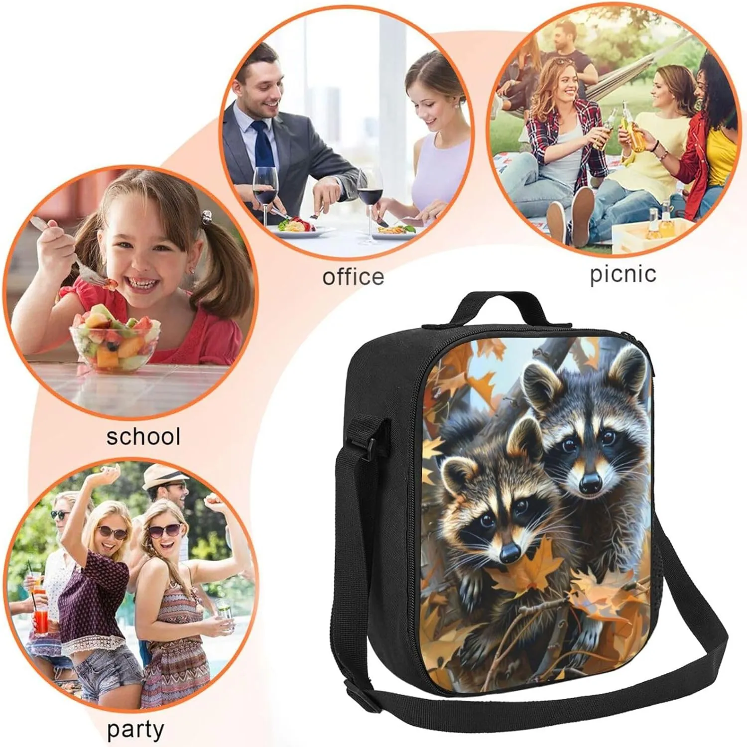 Lunch Box Sloth Lunch Bag Women Men Lunch Tote Bag Portable With Adjustable Shoulder Strap Reusable Insulated Cooler for Work Offices Camping Picnic Beach Hiking