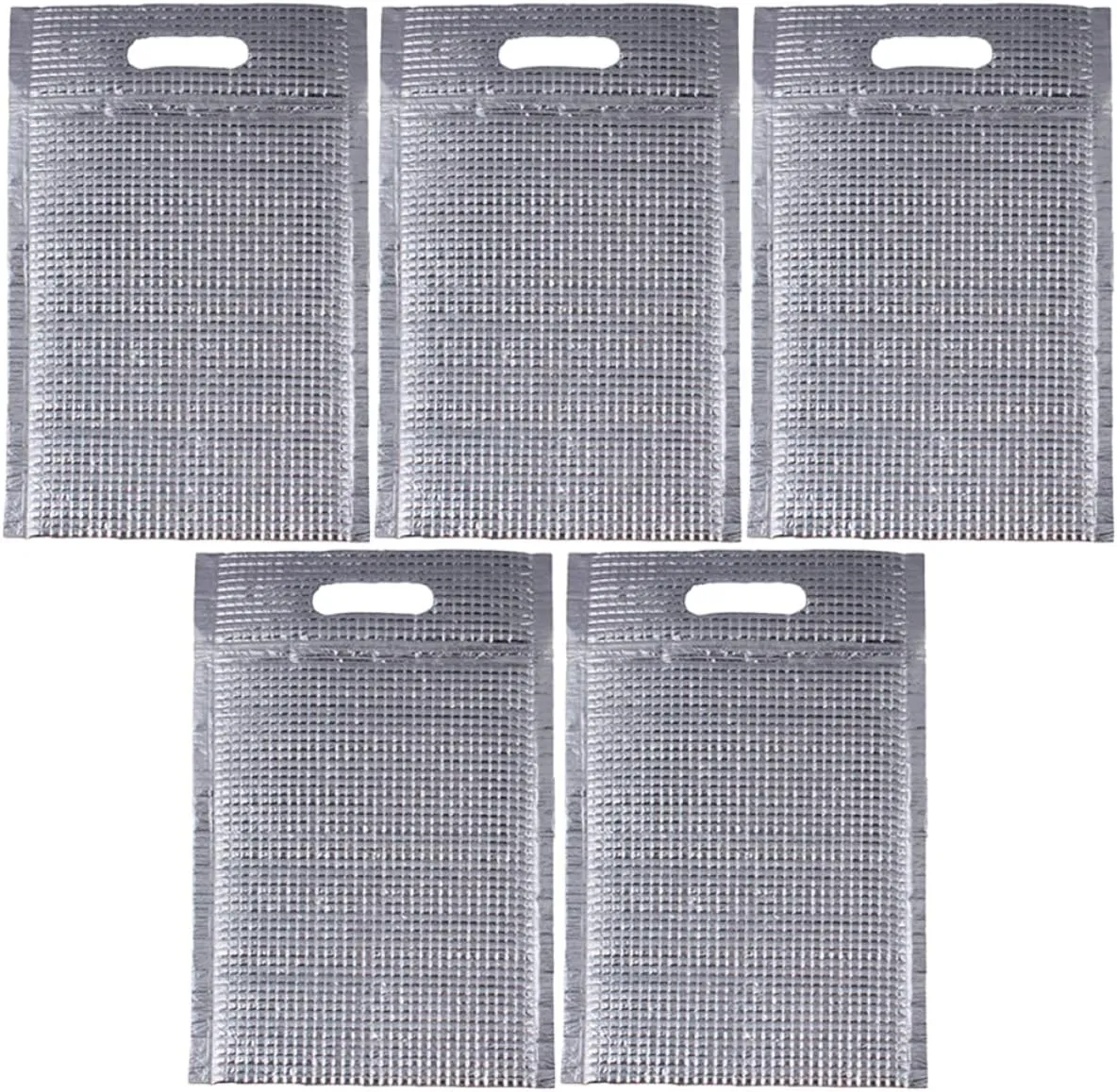Lunch Pouch Set 5 Pack Aluminum Food Storage Zipper Heat Preservation for Home Cafe School