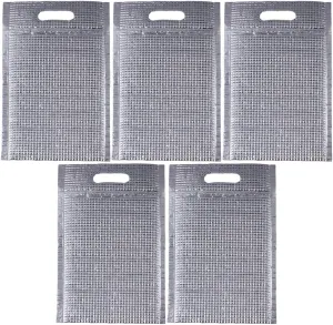 Lunch Pouch Set 5 Pack Aluminum Food Storage Zipper Heat Preservation for Home Cafe School