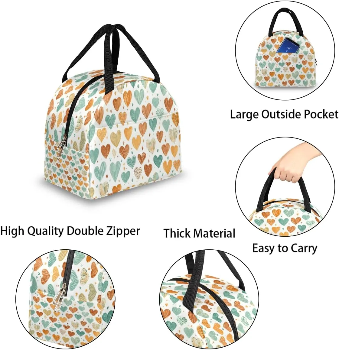 Lunch Tote Bag Romance Funny Pattern Reusable Insulated Bags Waterproof Adult Portable Meal Cooler Pack for Women Men Picnic Office Work Travel