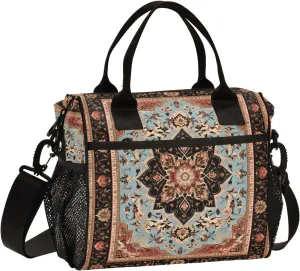 Lunch Tote Bags for Men lunch Box Lunch Cooler Bag Large Work Arabian Arabic Pattern Leakproof Office Picnic Travel Lunch Bag M