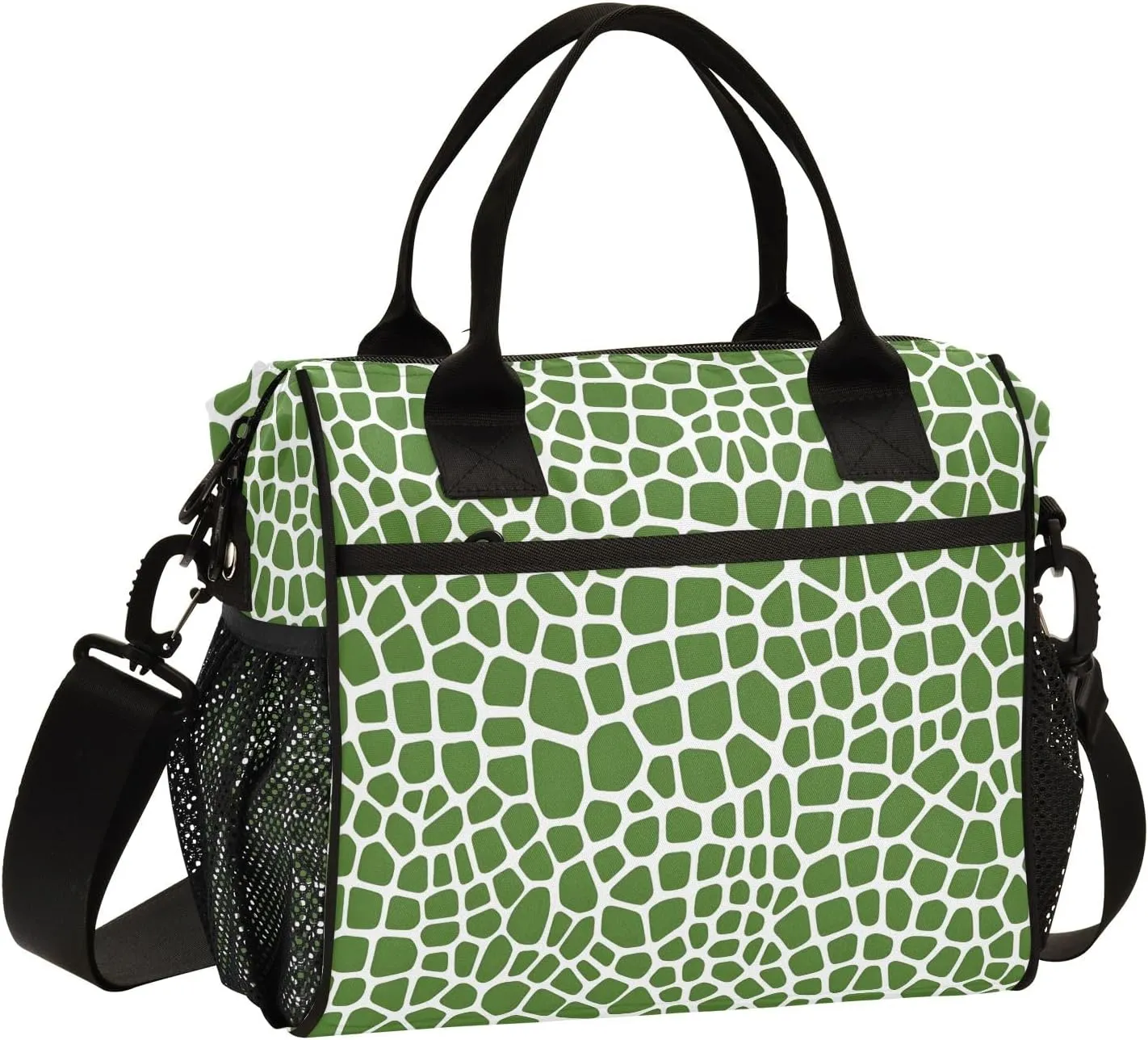Lunch Tote Bags for Men lunch Box Lunch Cooler Bag Large Work Lizard Skin Green Leakproof Office Picnic Travel Lunch Bag M