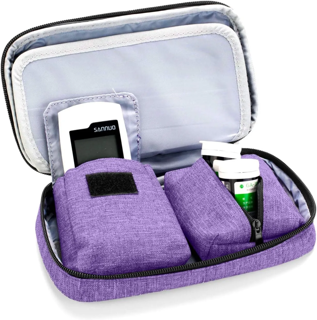 LUXJA Diabetic Supplies Travel Case, Storage Bag for Glucose Meter and Other Diabetic Supplies (Bag Only), Purple