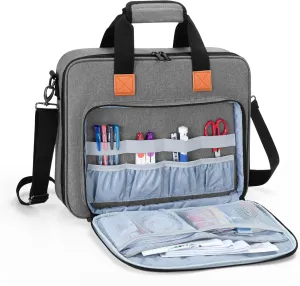 LUXJA Embroidery Project Carry Case, Embroidery Kits Storage Bag (Bag Only), Gray
