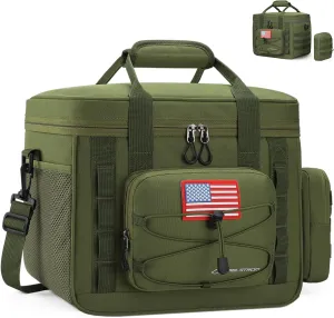 Maelstrom Tactical Lunch Box, Insulated Lunch Bag for Men, Large Leakproof Soft Cooler Bag with Detachable MOLLE Bags, Durable Lunch Tote for Adult Women Work,Picnic,20 Cans/15 L, Army Green