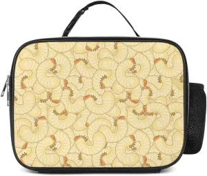 Maggot Beetle Larva Insulated Lunch Bag Cooler Bag Portable Waterproof Lunch Box Adjustable Handbag Meal Tote with Handle