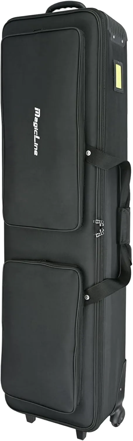 MagicLine Hard Shell Rolling Keyboard Case 52.4"x13.4"x6.7" for 88 Note Keyboards and Electric Pianos, 88 Key Keyboard Rigid Case Bag with Wheels