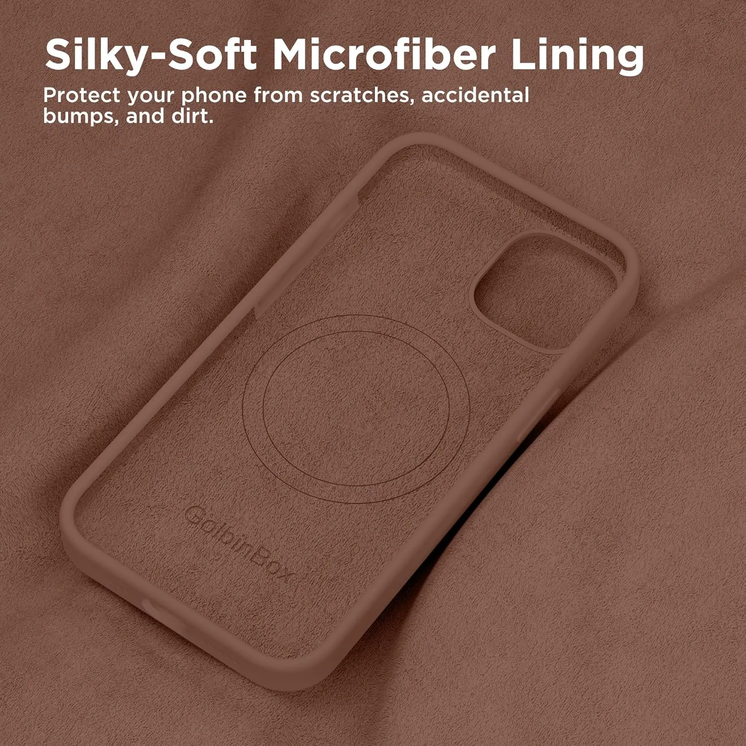 Magnetic for iPhone 13 Case & iPhone 14 Case, Compatible with MagSafe, [Soft Anti-Scratch Microfiber Lining], Slim Liquid Silicone Shockproof Protective Phone Case 6.1 inch, Brown