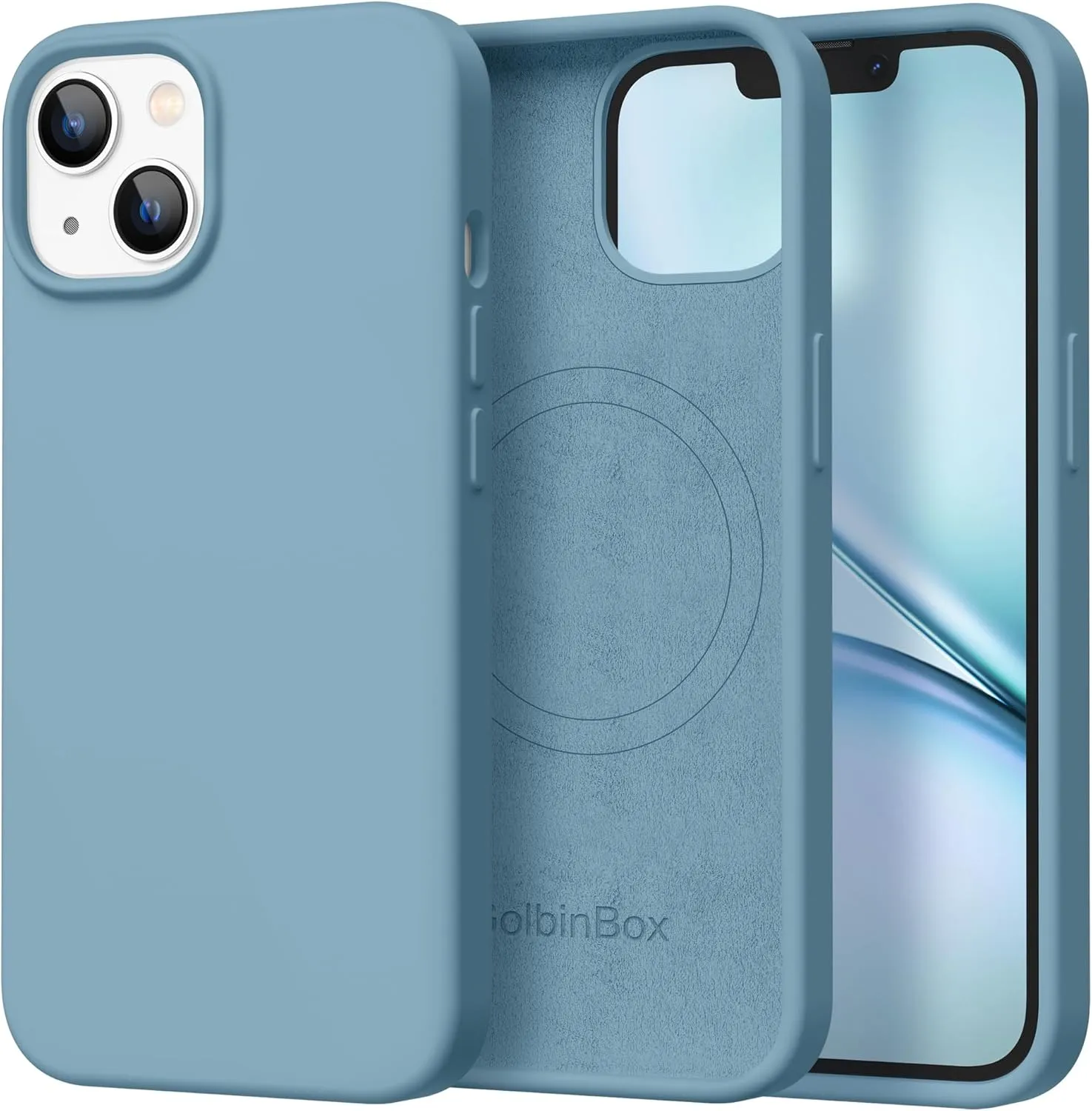 Magnetic for iPhone 13 Case & iPhone 14 Case, Compatible with MagSafe, [Soft Anti-Scratch Microfiber Lining], Slim Liquid Silicone Shockproof Protective Phone Case 6.1 inch, Cactus