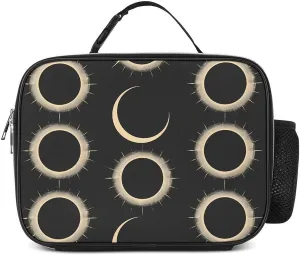 Magnificent Solar Eclipse Pattern Insulated Lunch Bag Cooler Bag Portable Waterproof Lunch Box Adjustable Handbag Meal Tote with Handle