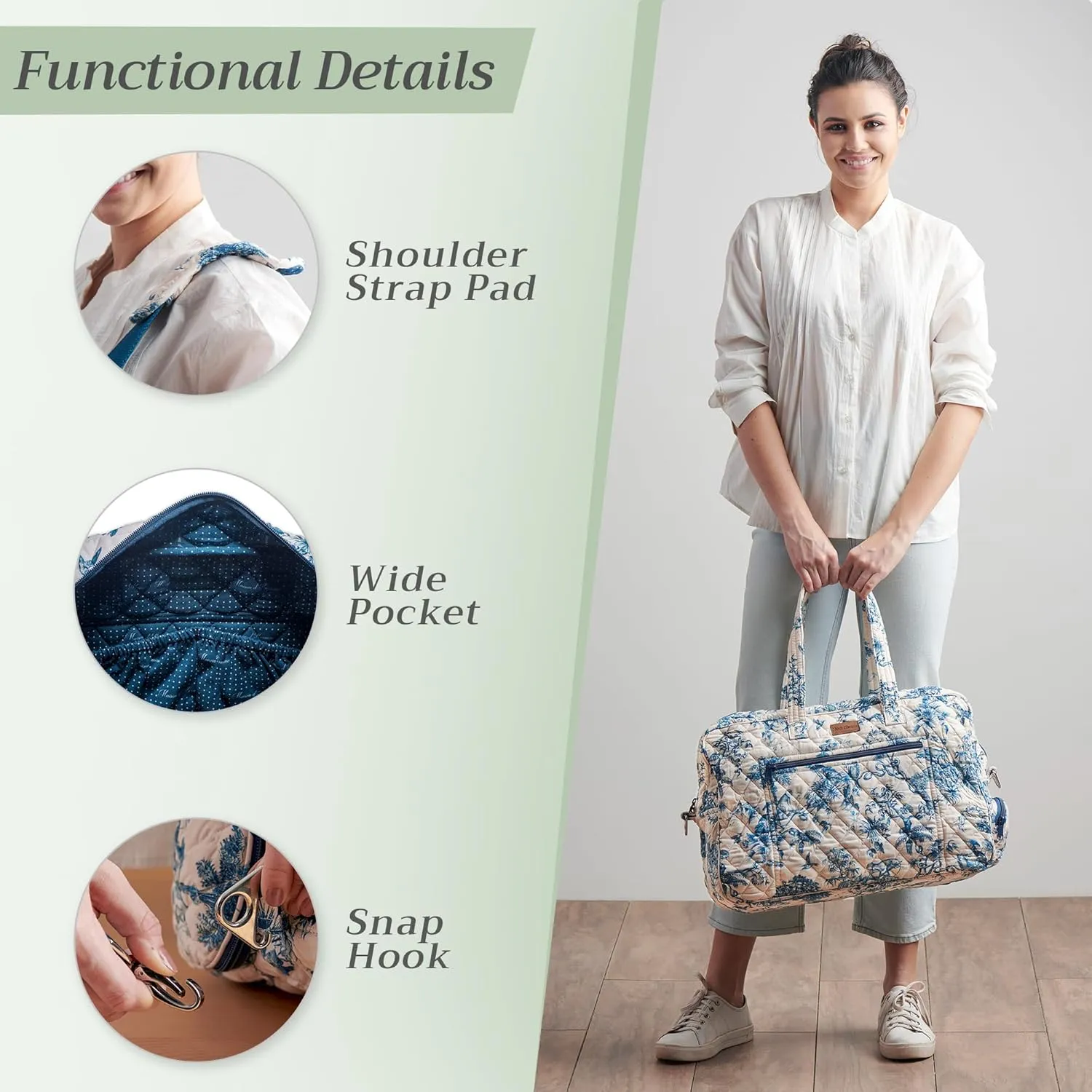 Maison d' Hermine 100% Cotton Handbag | Shoulder Bag | Shoulder Bag for the Beach | Shopping | Travel | Hiking | Women with Zip Pockets