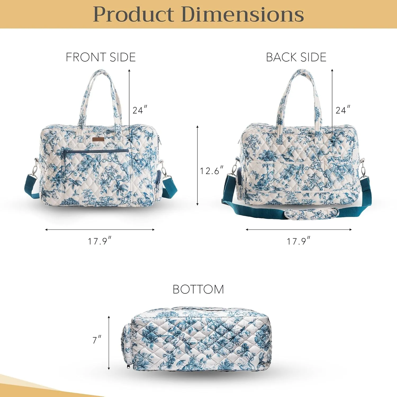 Maison d' Hermine 100% Cotton Handbag | Shoulder Bag | Shoulder Bag for the Beach | Shopping | Travel | Hiking | Women with Zip Pockets