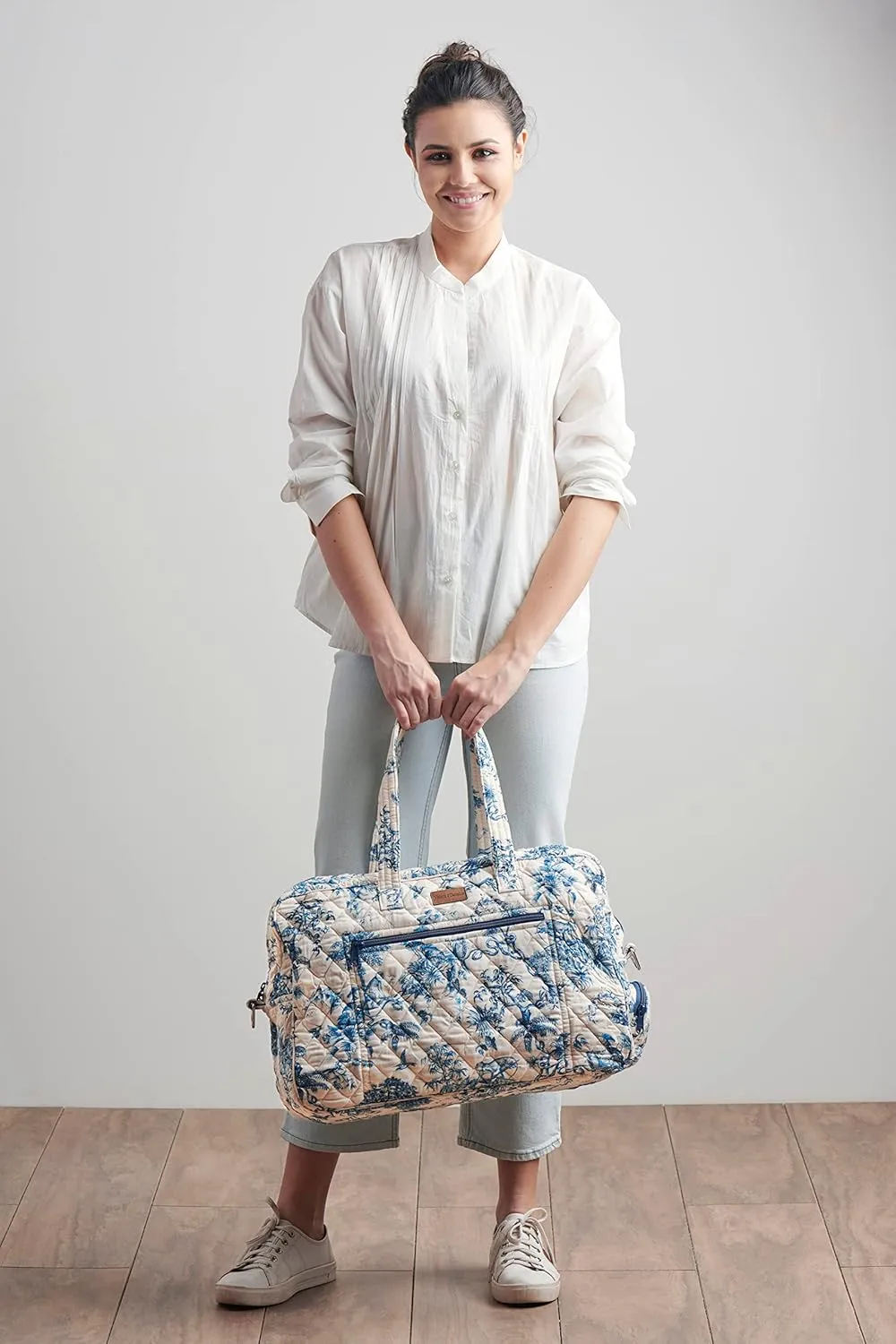 Maison d' Hermine 100% Cotton Handbag | Shoulder Bag | Shoulder Bag for the Beach | Shopping | Travel | Hiking | Women with Zip Pockets