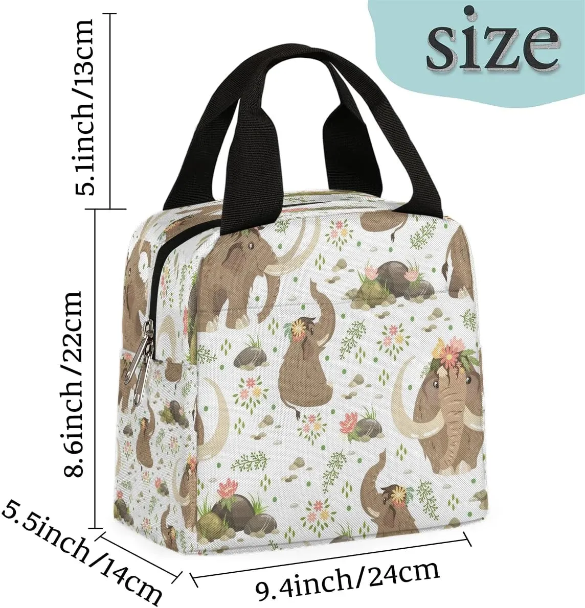Mammoth Lunch Bag for Women Men Adult Reusable Insulated Lunch Box Large Capacity Leakproof Thermal Cooler Lunch Tote Bags for Work Office Picnic Travel Beach