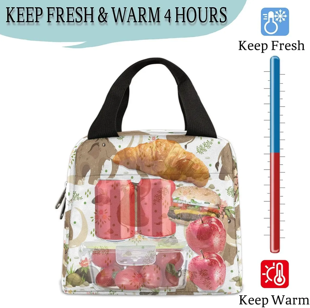Mammoth Lunch Bag for Women Men Adult Reusable Insulated Lunch Box Large Capacity Leakproof Thermal Cooler Lunch Tote Bags for Work Office Picnic Travel Beach