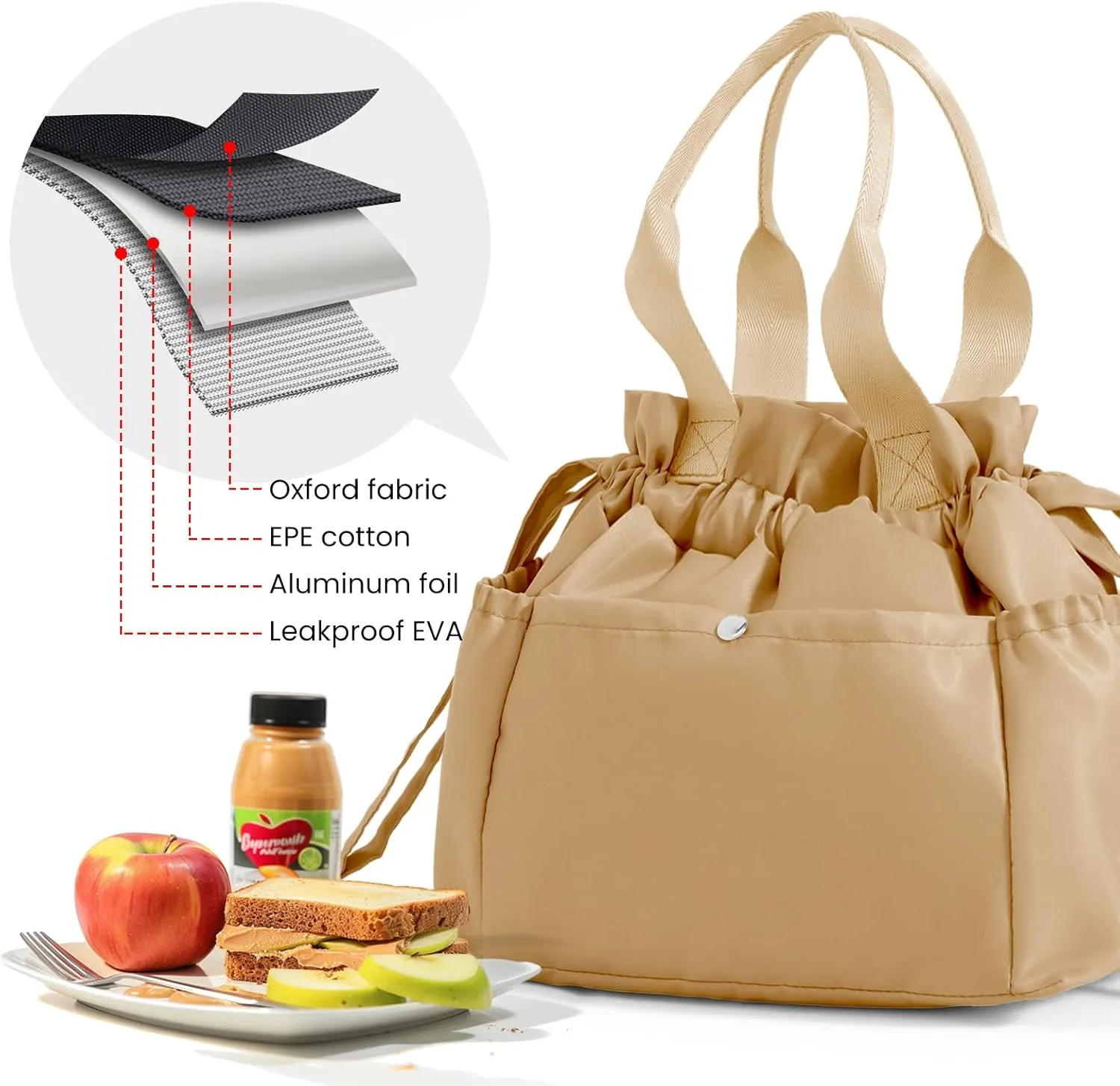 MAMONA Lunch Bag Women – Reusable Insulated Lunch Bag Stain-Resistant, Large Capacity Lunch box for Women Perfect for Office Picnic Hiking
