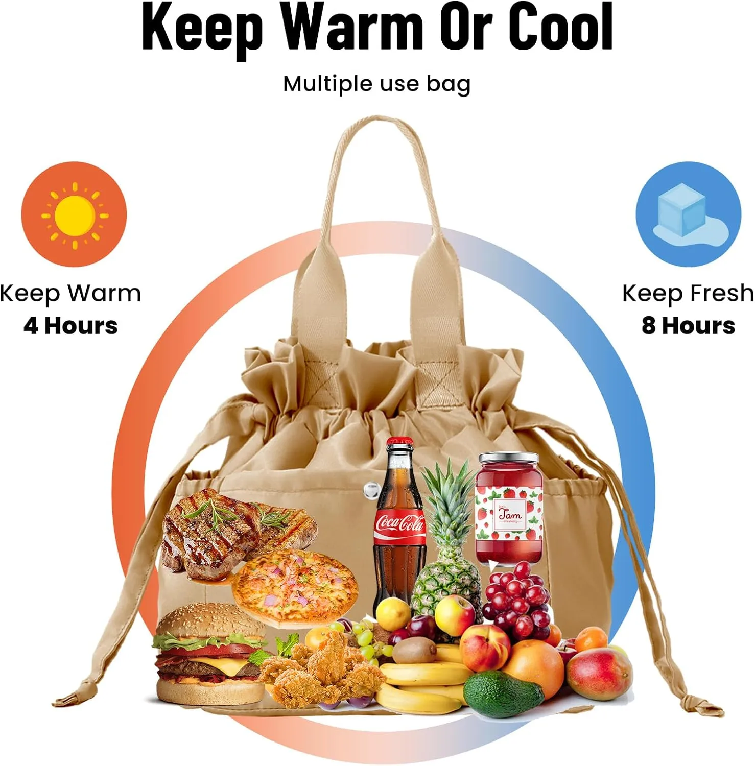 MAMONA Lunch Bag Women – Reusable Insulated Lunch Bag Stain-Resistant, Large Capacity Lunch box for Women Perfect for Office Picnic Hiking