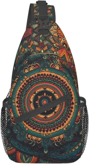 Mandala Sling Backpack Chest Bag Crossbody Shoulder Bag Gym Cycling Travel Hiking Daypack For Men Women
