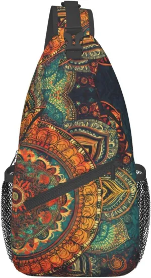 Mandala Sling Backpack Chest Bag Crossbody Shoulder Bag Gym Cycling Travel Hiking Daypack For Men Women