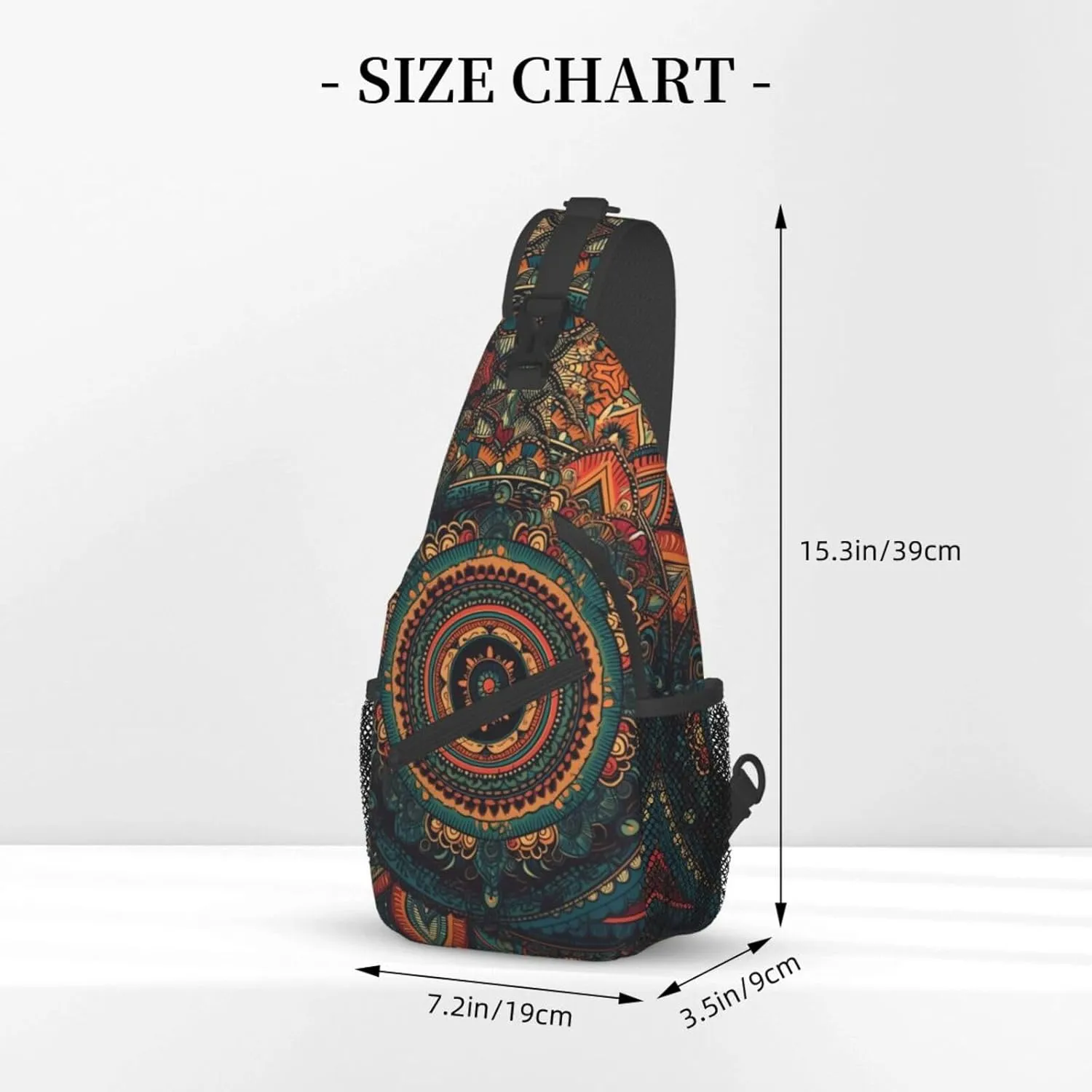 Mandala Sling Backpack Chest Bag Crossbody Shoulder Bag Gym Cycling Travel Hiking Daypack For Men Women