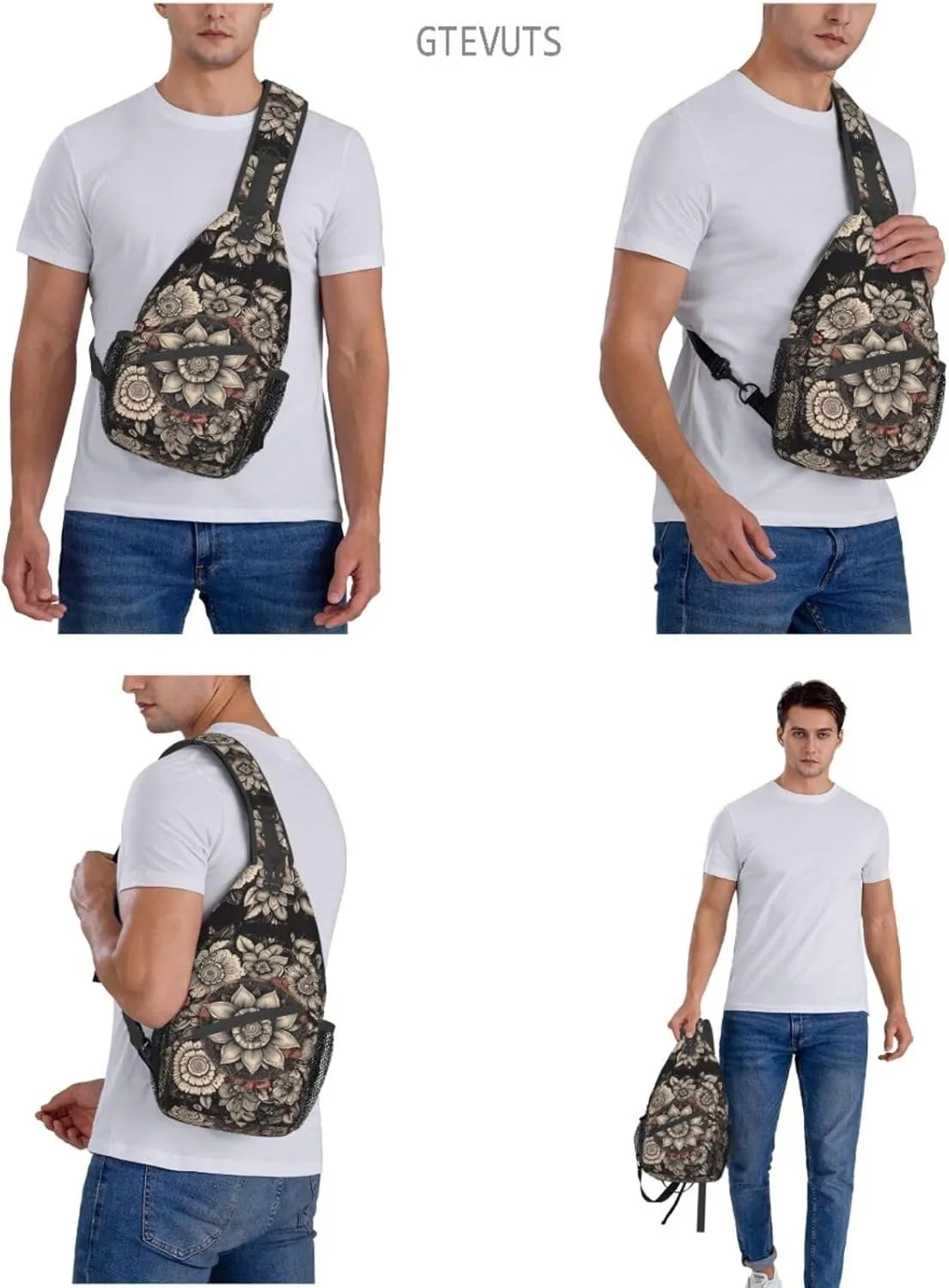 Mandala Sling Backpack Chest Bag Crossbody Shoulder Bag Gym Cycling Travel Hiking Daypack For Men Women