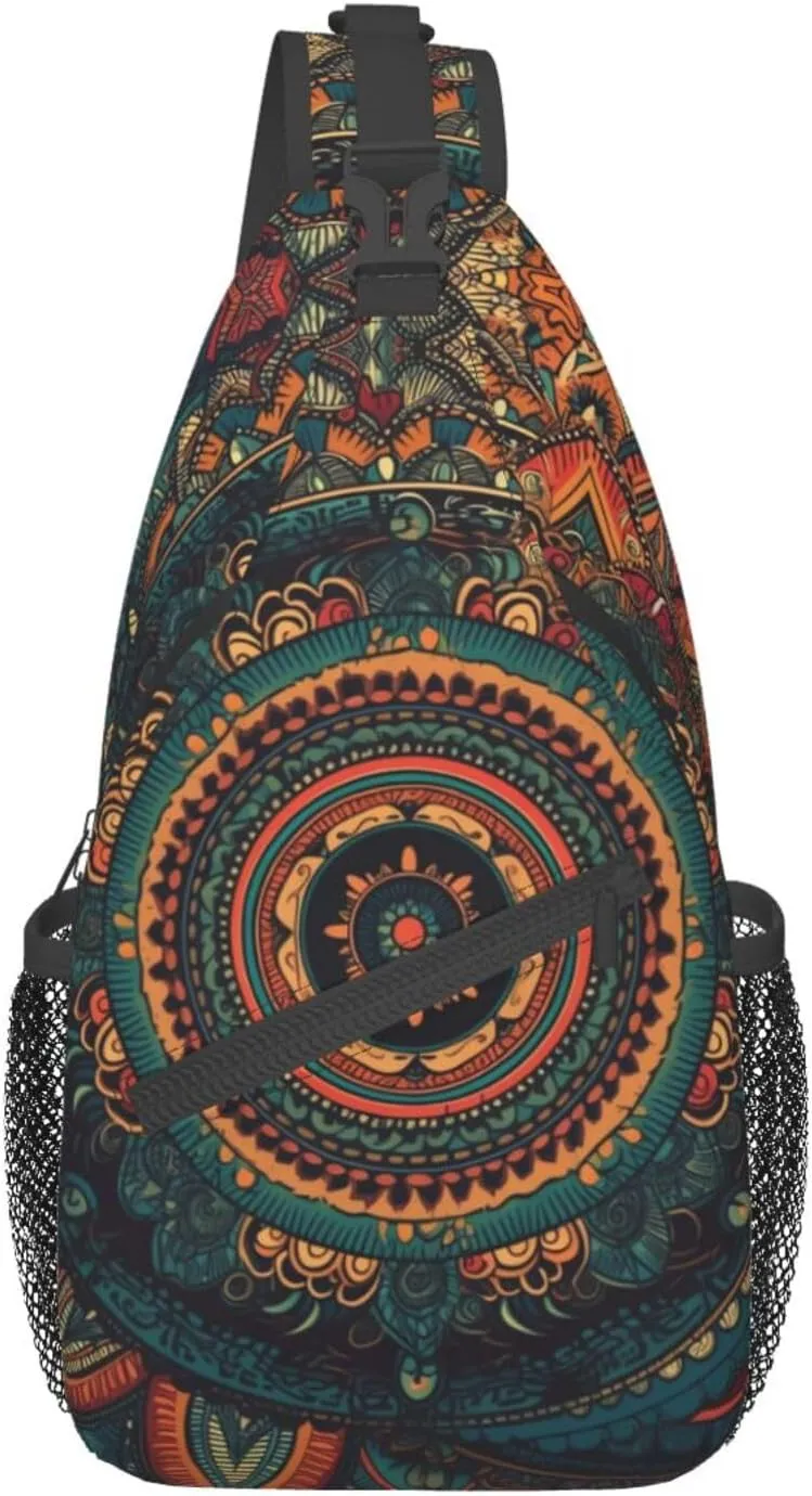 Mandala Sling Backpack Chest Bag Crossbody Shoulder Bag Gym Cycling Travel Hiking Daypack For Men Women