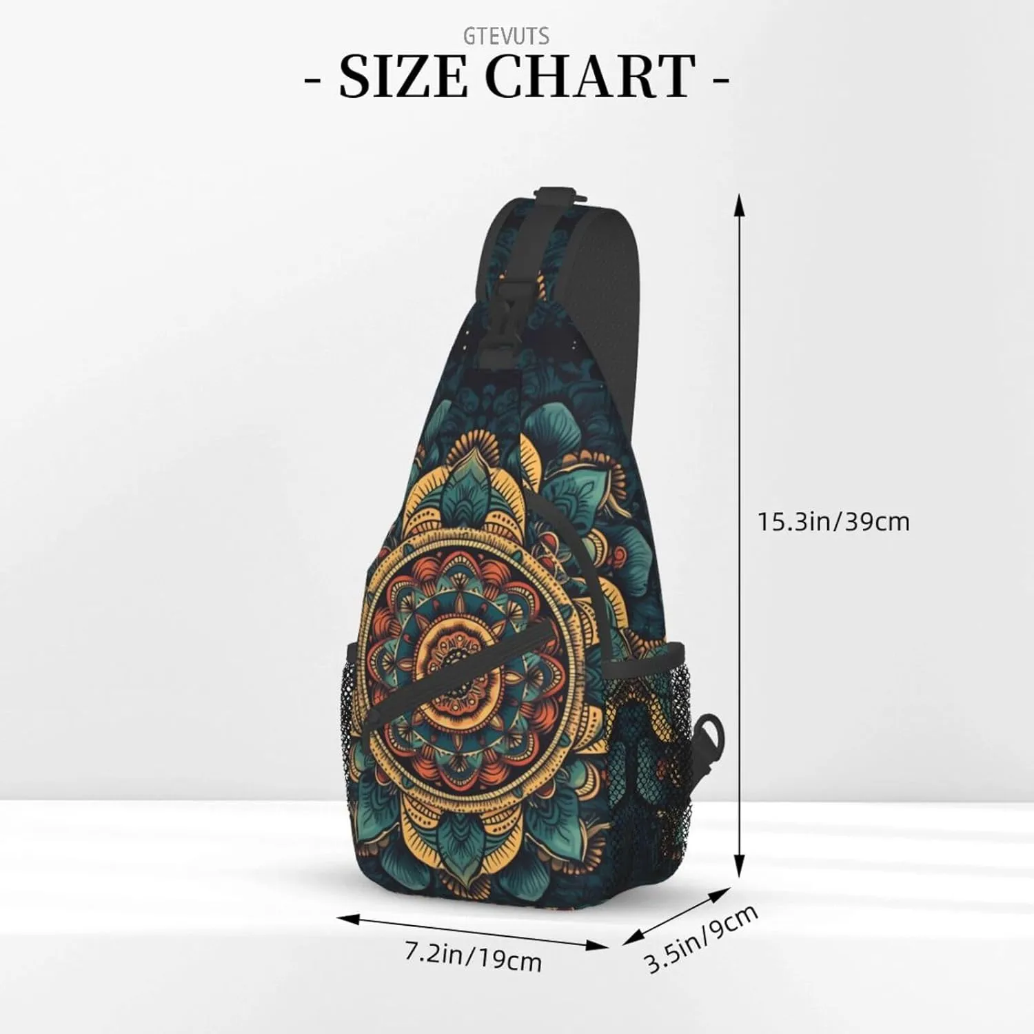 Mandala Sling Backpack Chest Bag Crossbody Shoulder Bag Gym Cycling Travel Hiking Daypack For Men Women