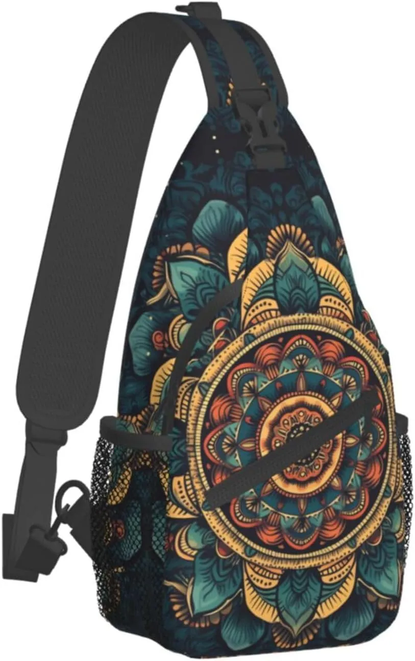 Mandala Sling Backpack Chest Bag Crossbody Shoulder Bag Gym Cycling Travel Hiking Daypack For Men Women