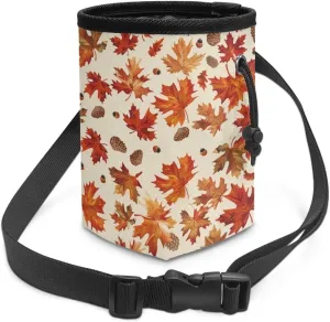 Maple Leaf Puppy Training Pouch Treat Pouches for Pet Training, Dog Walking Bag Pet Feed Snack Reward Pouch Multiwear Treat Tote with Waist Belt Shoulder Strap