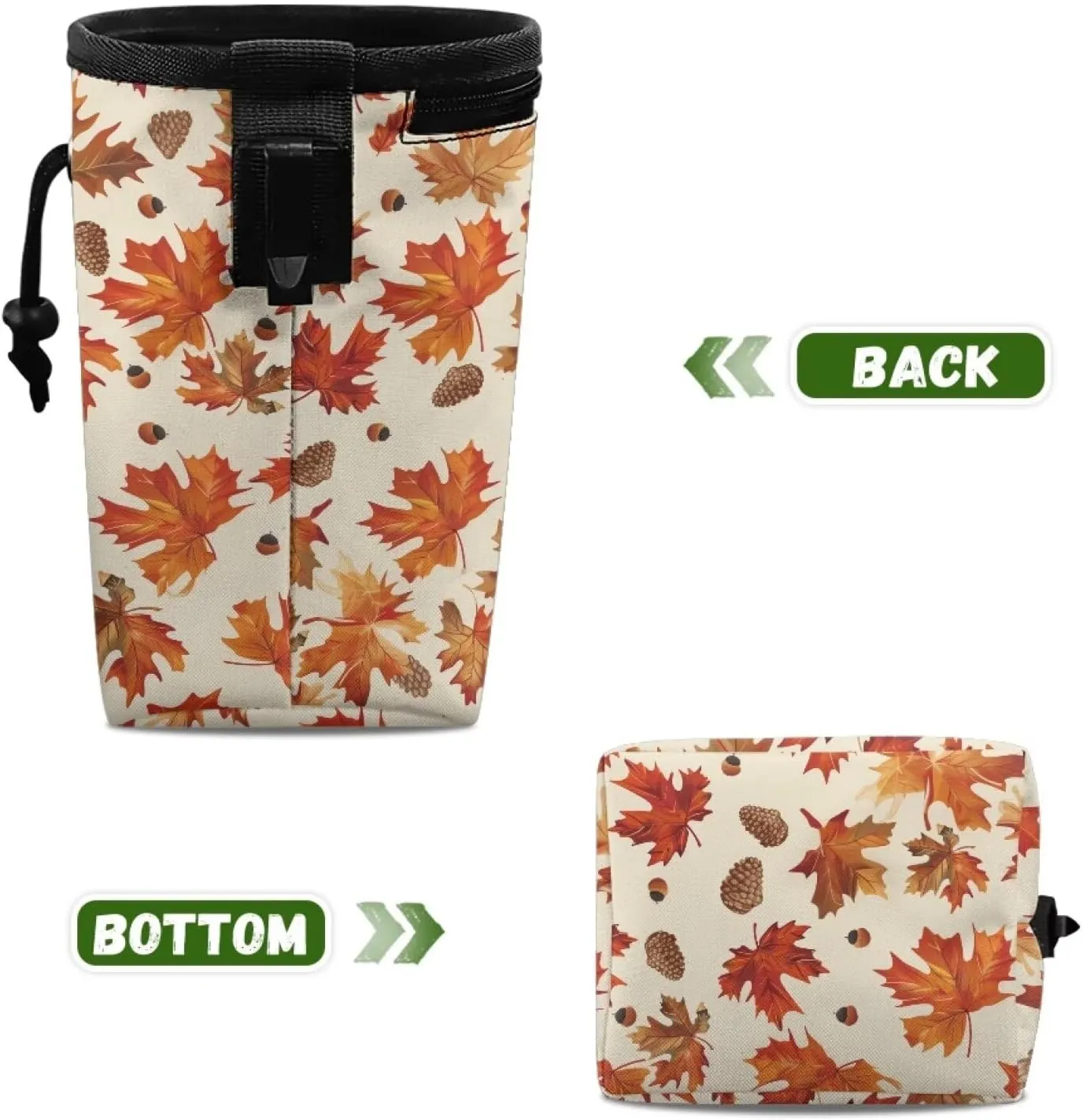 Maple Leaf Puppy Training Pouch Treat Pouches for Pet Training, Dog Walking Bag Pet Feed Snack Reward Pouch Multiwear Treat Tote with Waist Belt Shoulder Strap