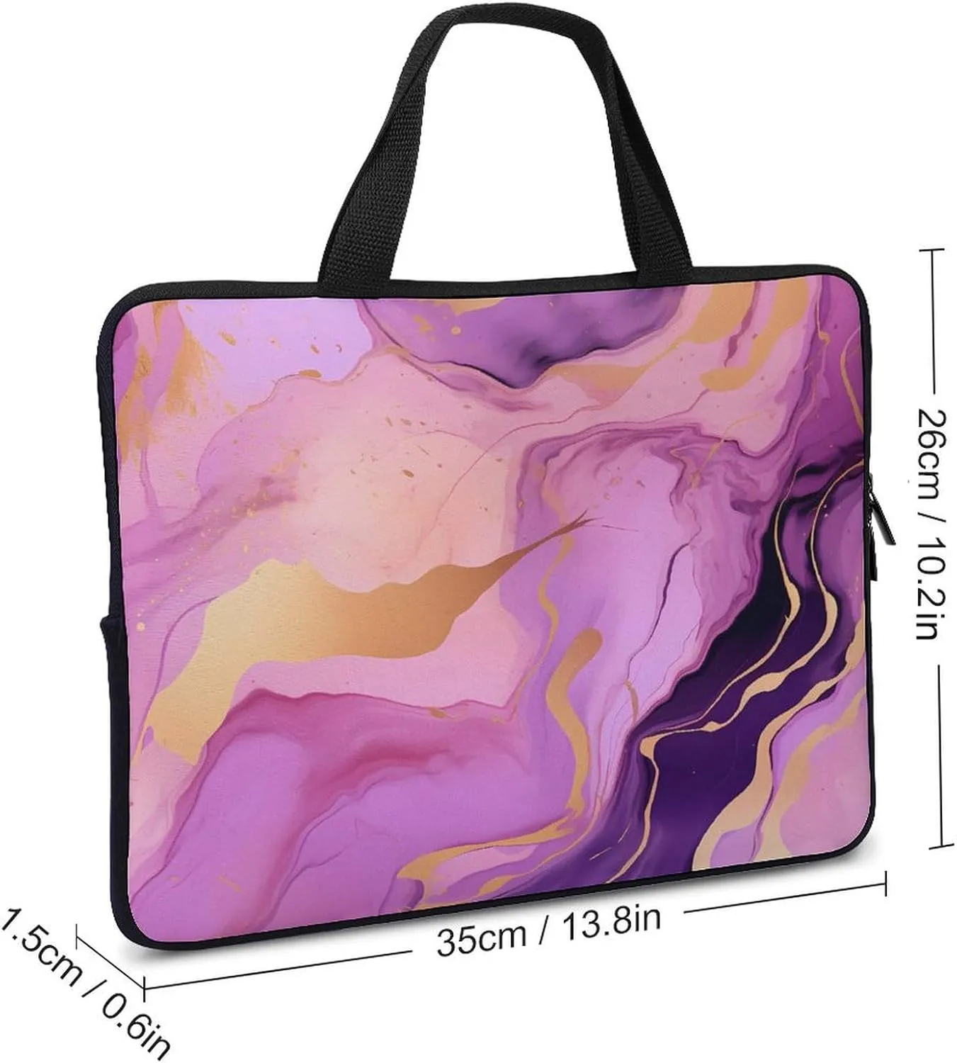Marble Backdrop Abstract Texture Laptop Bag Lightweight Computer Bag Laptop Carrying Case Handbag for Work Business