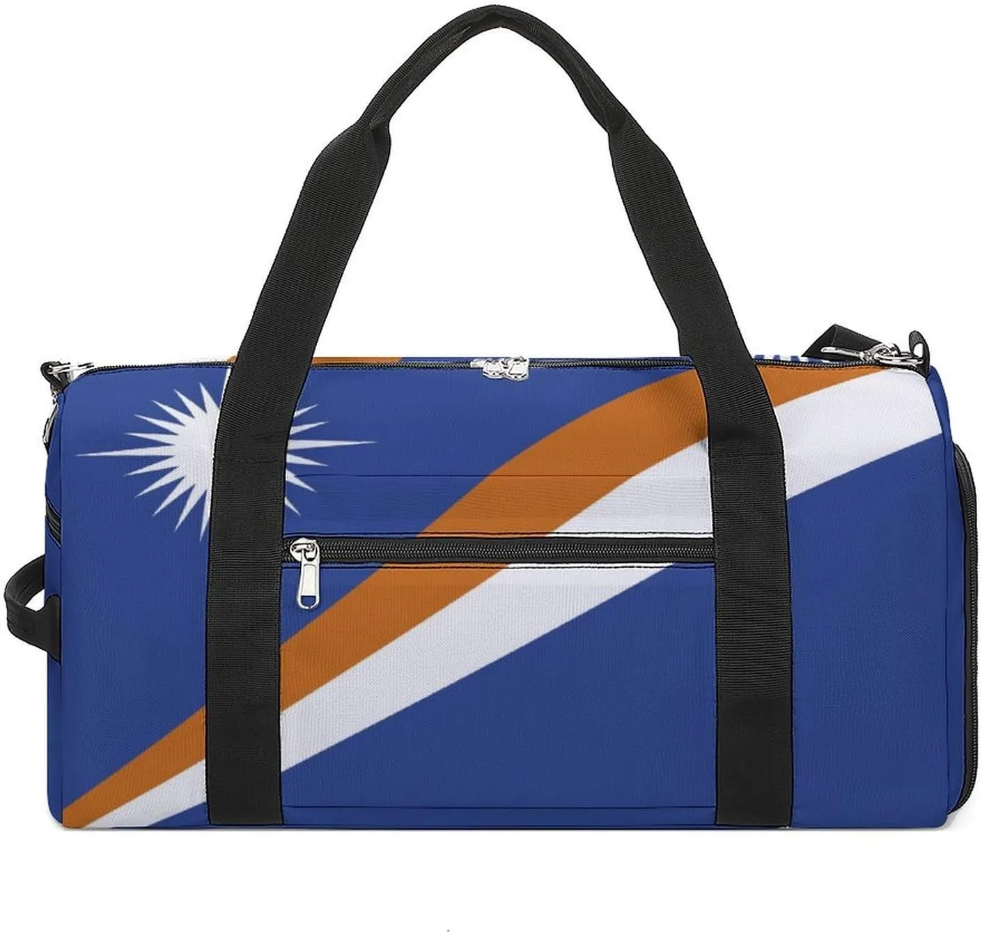 Marshall Lslands Flag Gym Duffel for Boys Girls with Shoe Compartment Travel Weekender