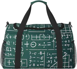 Math Formula Print Travel Duffel Bag for Men & Women, Foldable Travel Bags and Spacious Weekender Tote Bag for Storage Toiletry Luggage Personal Item