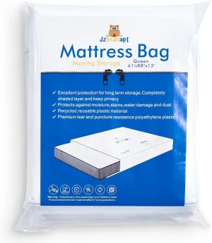 Mattress Bags for Moving and Storage of Queen, Zipper Closure No Fading Tear Resistant Ultra Thickness Waterproof Heavy Duty Mattress Cover for Moving Queen