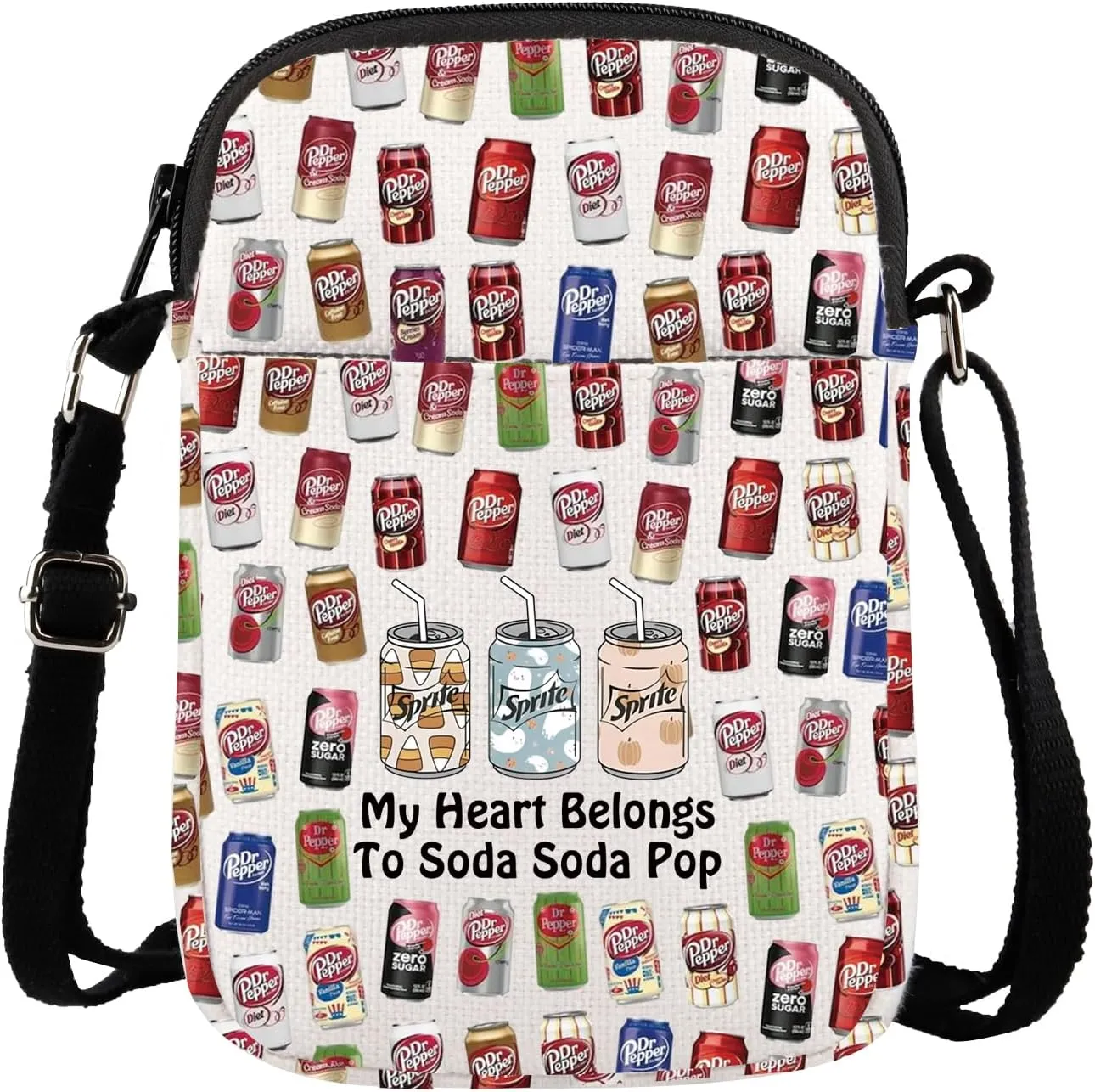 MBMSO Soda Crossbody Bag Soda Lover Gifts My Heart Belongs to Soda Soda Pop Crossbody Purse Soda Gift for Soda Drinker