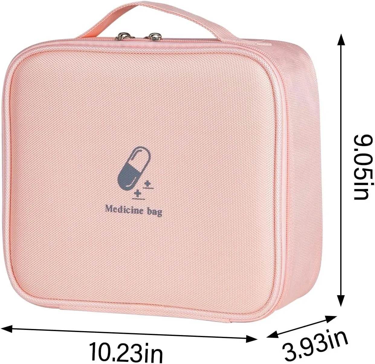 Medicine Bag for Traveling - Splash-Resistant, Hard Plastic Reinforced Edges, Oxford Fabric - Medical Supply Organizer Ideal for Everyday Home Use and Travel (Pink)