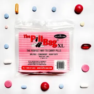 Medicine Pill Organizer, Labels for AM/PM, Resealable, Portable, Disposable Pouches for Medicine, Vitamins, Gummies,Plastic Pill Bags for Travel, Walks XL Size |100 Count (2 Packs of 50)