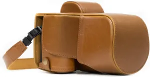 MegaGear Ever Ready Protective Leather Camera Case, Bag for Sony Alpha a7 II, a7R II, & a7S II Mirrorless Digital Camera and Lenses (Light Brown) (MG526)