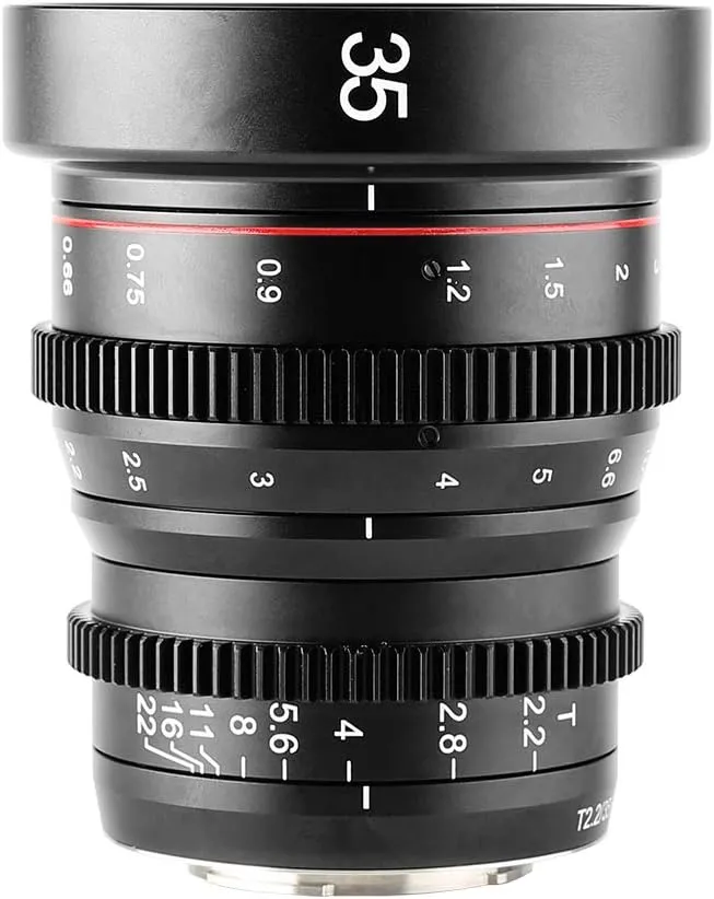 Meike 35mm T2.2 Mini Manual Focus Wide-Angle Cinema Lens for M43 Micro Four Thirds MFT Mount Cameras BMPCC 4K ZCAM E2