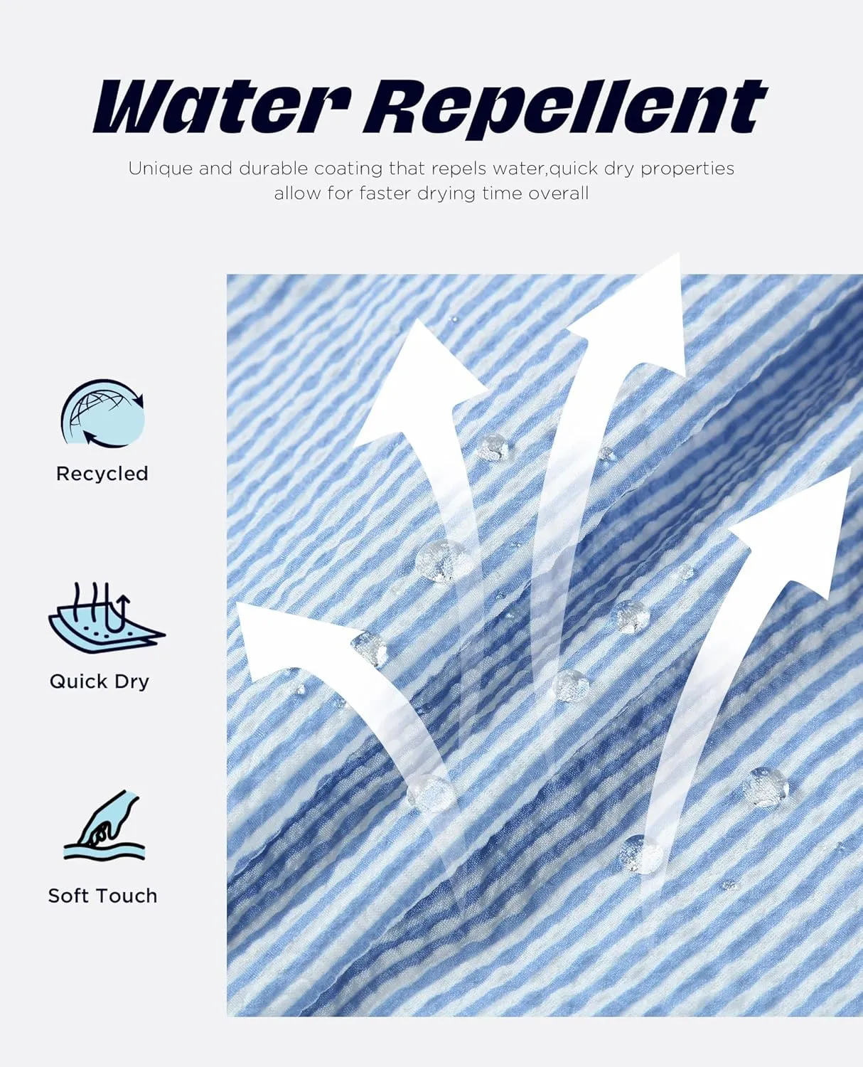 Men's Swim Shorts 5 inch Seersucker Swimming Trunks for Men Swim Suits Beach Shorts